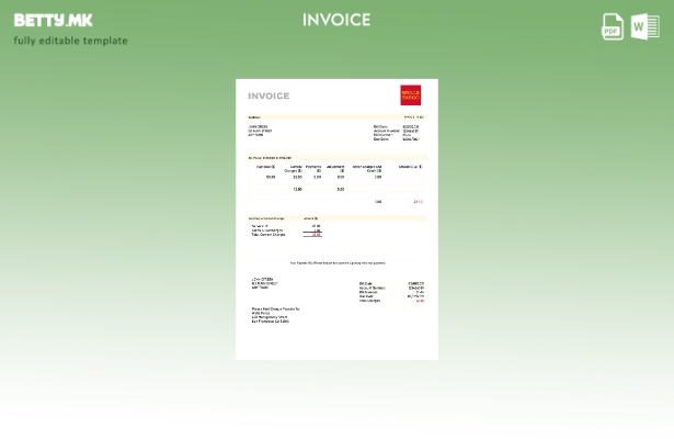 Шаблон за фактура во модерен стил на САД Велс фарго